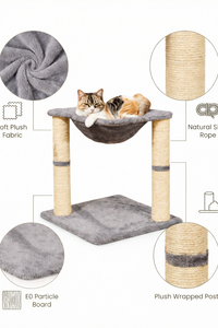 Moderno Tiragraffi per <span class=keywords><strong>Gatti</strong></span> Multilivello in Velluto Ecologico e Durevole, con Pali in Sisal e Struttura Rampicante in Peluche, Imballaggio in Cartone per la <span class=keywords><strong>Casa</strong></span> - Product Image 3