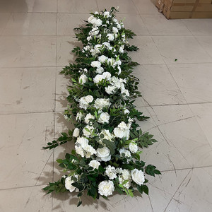 6.5ft matrimonio romantico composizione floreale verde rosa fiore corridore per la tavola della <span class=keywords><strong>sposa</strong></span> decorazione - Product Image 1