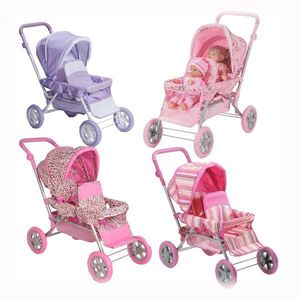 <span class=keywords><strong>Poussette</strong></span> <span class=keywords><strong>Poussette</strong></span> à Quatre Roues pour Bébé Poupée Poupée Wagon Jouet à Canopy Poupée Landau avec Nacelle à Quatre Roues - Product Image 5