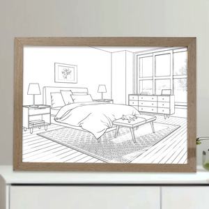 <span class=keywords><strong>Cadre</strong></span> <span class=keywords><strong>photo</strong></span> LED artistique à trois modes réglables, design écologique, batterie incluse, lumière nocturne moderne et simple, paysage, noir MDF - Product Image 6