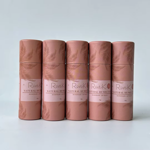 Eco-Friendly Factory Price Lip Balm Deodorant Cylinder <b>Container</b> 5g/10g Cardboard Oil-Resistant Push up Paper Tube Packaging - Product Image 4