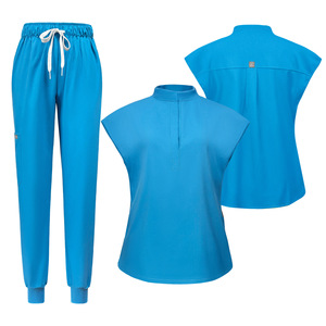 Seragam Dokter Rumah Sakit, Baju Scrub Medis, Set Scrub Lengan Pendek Atasan Celana Wanita Perawat Bahan Rayon, Promo! - Product Image 6