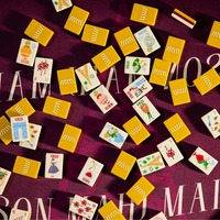 Tuiles de Mahjong Tablevibe à base d'ivoire, motif dessiné à la main sur le thème des monuments de Paris