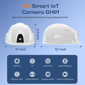Moniteur de fréquence cardiaque étanche 5G Caméra numérique avancée IOT Moniteur vidéo <span class=keywords><strong>audio</strong></span> Anti-vibration <span class=keywords><strong>Casque</strong></span> de sécurité avec lampe de poche - Product Image 4