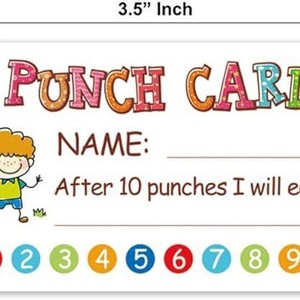 Sistema de tarjetas perforadas para recompensar el comportamiento de los niños, incentivo para el aula o el hogar, de plástico desechable - Product Image 4