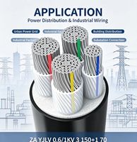 Câble d'alimentation isolé en aluminium XLPE ignifuge ZA YJLV 0.6/1KV 3*150+1*70