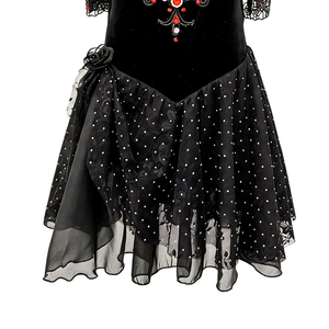 Vestido de Ballet Romántico de Terciopelo Negro con Pedrería Roja para Carmen, Traje de Ballet Profesional para Escenario y Actuación - Product Image 4