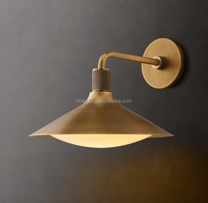 Lampada da parete moderna scandinava in ottone massiccio Design americano Loft retrò casa Villa nera da esterno impermeabile in vetro - Product Image 3