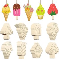 Groothandel grensoverschrijdende, populaire populierenhouten cartoonbloemen, handgeschilderde kleurplaten, DIY knutselhouten hangers voor kinderen