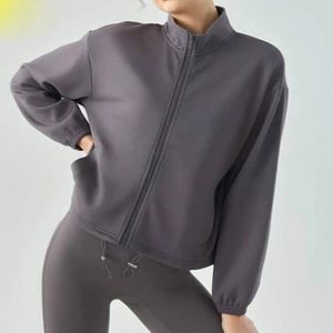 Vêtements de sport d'automne et d'hiver, veste de sport de haute qualité avec logo personnalisé, fermeture éclair, pour femmes - Product Image 1