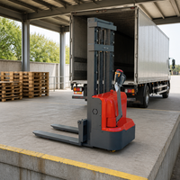 Chariot élévateur à fourche électrique REDLIFT 1,5 tonne, moteur DC, état neuf, capacité 1500 kg, utilisation debout, usage domestique, garantie 1 an