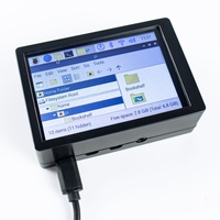 3.5 inç LCD dokunmatik ekran ili9480 320x3.5 SPI TFT "ahududu Pi 4B için ABS koruyucu kılıf kabuk ile ekran