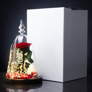TC vendita calda conservato rosa In vetro cupola di bellezza <span class=keywords><strong>e</strong></span> la bestia decorazione per la casa durevole scatola regalo rosa di san valentino regalo per lei - Product Image 4