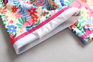 Trẻ Em Áo Tắm UV Bảo Vệ Nhanh Chóng Khô Dài Tay Áo Hoa Cô Gái Nhỏ Áo Tắm Với Hat - Product Image 4