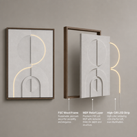 Tableau mural géométrique minimaliste LED sur toile, cadre moderne pour salon, grande peinture murale suspendue