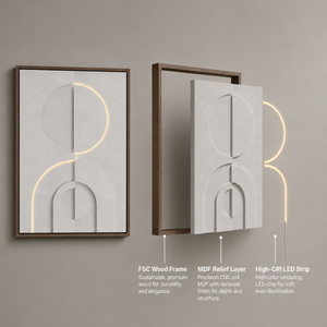 LED Minimalistische Geometrische Leinwand-Wandkunst Moderne Wohnzimmer-Bilderrahmen Große Hängende Gemälde - Product Image 5