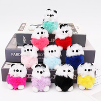 Petit ours en peluche animal porte-clés jouets jolie fille en peluche moelleux pompon fourrure raton laveur Pom Pom fourrure porte-clés sac à dos pendentif à breloque