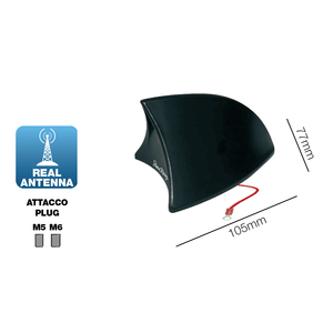 เสาอากาศรูปปลาฉลาม - เสาอากาศรถยนต์, ABS, สีดำ Simoni Racing - Product Image 2