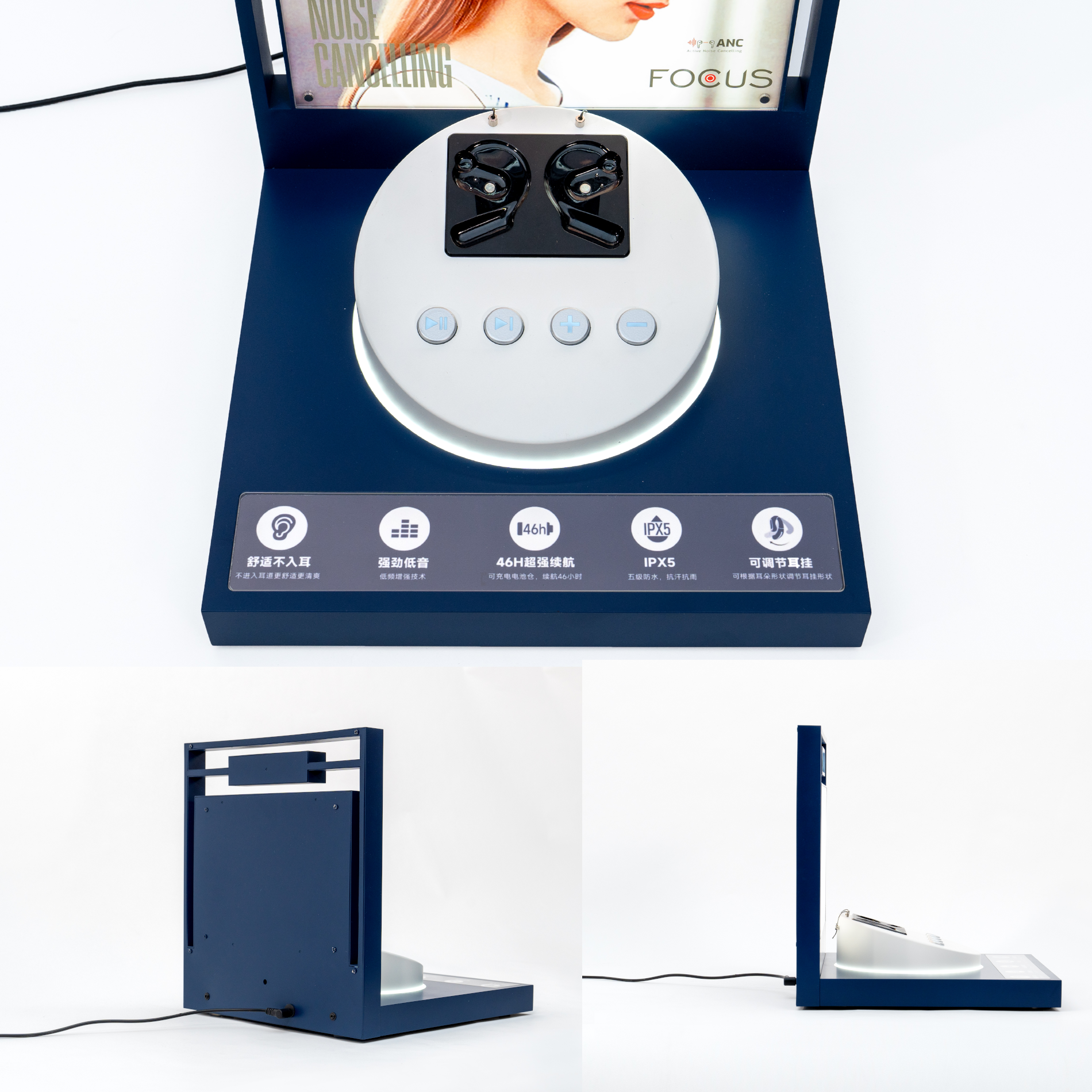 Customized Acrylic LCD Screen Countertop Display Stands for BT Headsets Accessories Etc Applicable to Supermarkets Phone Shops — view 4