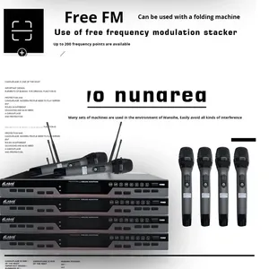 Labab Chuyên Nghiệp <span class=keywords><strong>2</strong></span>-Kênh UHF Không Dây Cầm Tay Microphone 150M Nhận Khoảng Cách Cho Bài Phát Ngôn Trực Tiếp Karaoke XLR Kết Nối Kim Loại - Product Image 2