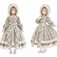 Robe Lolita Vintage Personnalisée à Volants Floraux avec Bonnet pour Poupée BJD Articulée – Accessoires de Déguisement en Gros