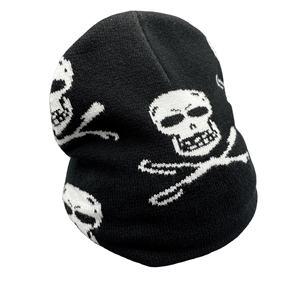 Halloween crâne os croisés <span class=keywords><strong>bonnet</strong></span> chapeaux <span class=keywords><strong>pour</strong></span> femmes hommes drôle hiver chaud confortable extensible tricoté revers squelette casquette - Product Image 1