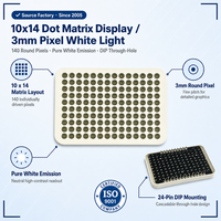 Pantalla LED Profesional de Matriz de Puntos 10x14, Módulo de Luz Blanca de 3mm, para Unidades de Reloj de Alta Resolución