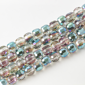 Zhubi, 80 Uds., cuentas de cristal en forma de tambor, hebra de 8MM, cuentas de cristal redondas facetadas con agujero grande para fabricación de joyería, pulsera DIY - Product Image 5