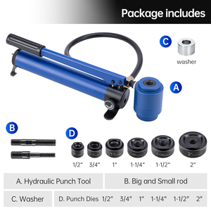 ชุดเครื่องมือเจาะรูท่อไฟฟ้าไฮดรอลิก 80KN พร้อมชุดอุปกรณ์ KO ขนาด 12~2 นิ้ว - Product Image 3