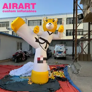 Sports Club Outdoor Advertising Inflatable Cartoon Tiger Player Customize Inflatable Taekwondo Blow Up Inflatable Karate