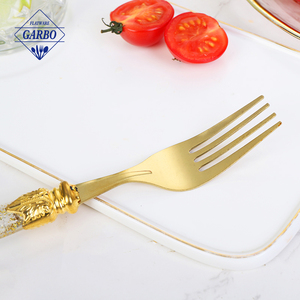 Giá rẻ <span class=keywords><strong>Flatware</strong></span> Set với nhựa xử lý bạc vàng thép không gỉ Knife Fork và Spoon tái sử dụng <span class=keywords><strong>Flatware</strong></span> Set máy rửa chén - Product Image 2