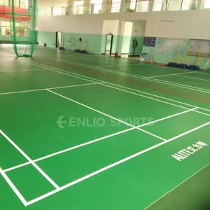 Enlio Wear-Resistance Indoor Pvc Badminton Court Flooring Sport Floor Synthetic Pickleball Floor Mat For Gymnasium Sport Club