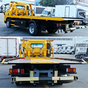 Nouveau camion de remorquage à plateau plat jaune avec plateforme élévatrice hydraulique pour le transport et les opérations de sauvetage de voitures - Product Image 5