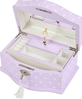 Boîte à bijoux personnalisée de luxe en usine princesse blanche de luxe musique bibelot musical ballerine filles enfants cadeau avec clé de verrouillage à prix réduit
