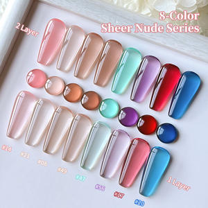 2025 Summer Macaron Collection Gel de <span class=keywords><strong>uñas</strong></span> UV de estilo francés de larga duración en blanco rosa hielo - Product Image 2