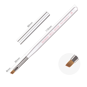 Brosse Gel Angular-L courte de haute qualité avec manche en acrylique transparent brosse à un coup avec cheveux en Nylon PET pour BW6-8 de salon de manucure - Product Image 1