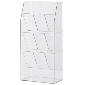 Transparent Angled Pen Holder Large Capacity Desk Organizer Storage Box For Student Office Use Plastic Square Shape SD-3838 - Product Image 1