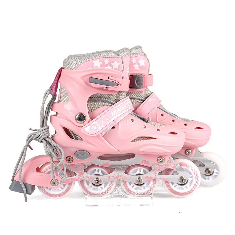 Magising - Sapatos de skate personalizados em linha com 4 rodas, patins de rolo para adultos, calçados freestyle, rolo piscante, calçados para adultos
