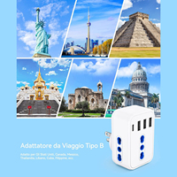 Adaptateur de voyage US Reisende avec 3 ports USB-A et 1 port Type-C, protection de sécurité pour les prises, 250V 10A, personnalisable OEM