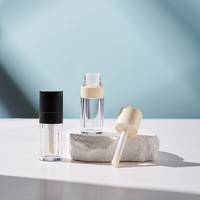 Grand tube de brillant à lèvres rond avec applicateur, personnalisable avec logo, en plastique, vide, anti-fuite, écologique, pour emballage de maquillage
