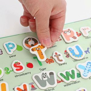 Excelentes Juguetes de Aprendizaje para Niños Pequeños, Libro de Desarrollo Cognitivo para la Educación Temprana, Práctica de Letras ABC con Imanes para Niños de 3 a 6 Años - Product Image 3