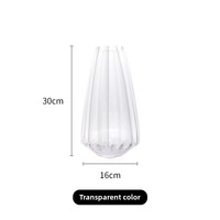 Vase en verre cristal de luxe moderne et simple Ornement de table incurvé côtelé créatif Fleurs accessibles hydroponiques Accessoire décoratif