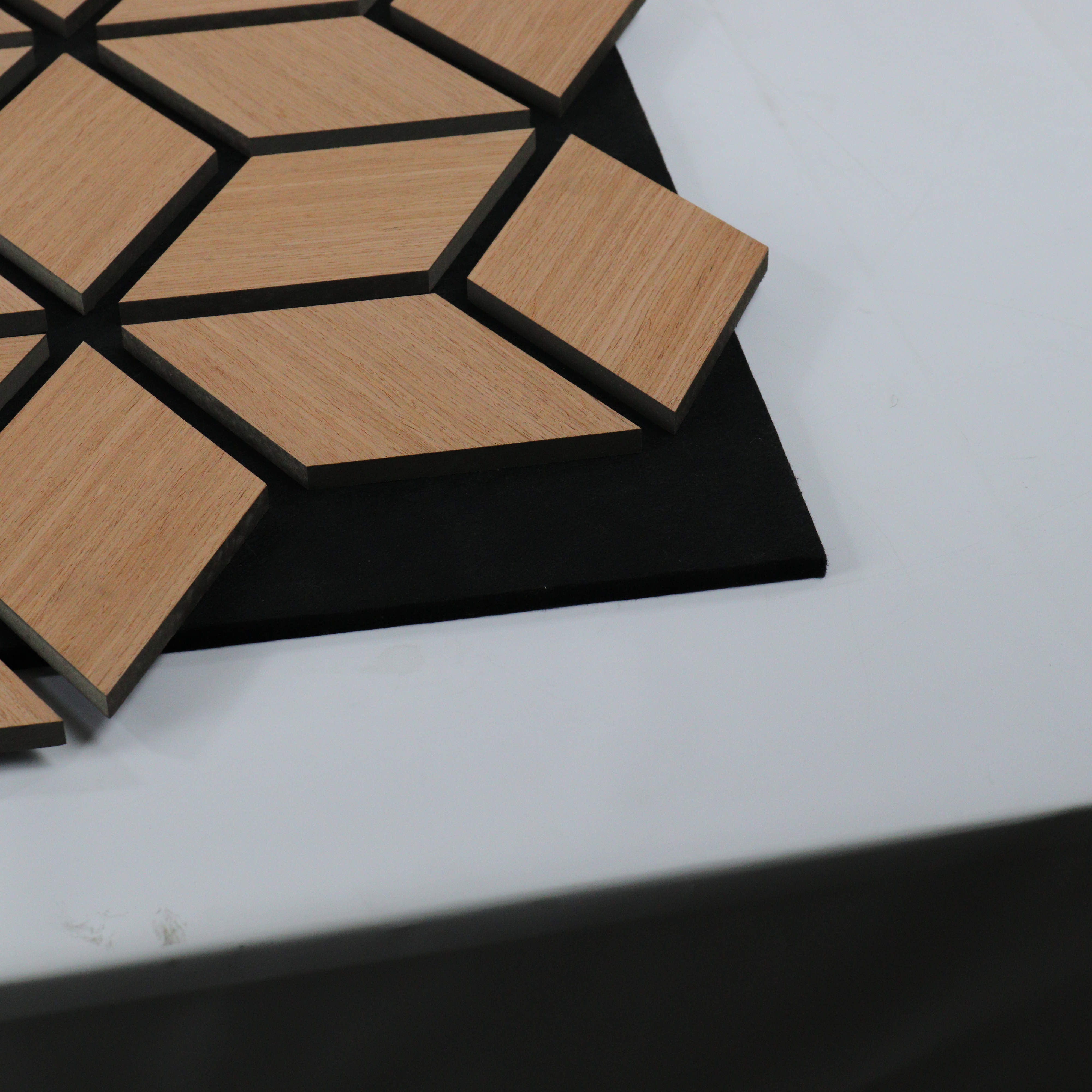 Customized 3d Wood Veneer Black Flexible wood board Slat Soundproofing MDF Wave Acoustic Wall Felt Panels