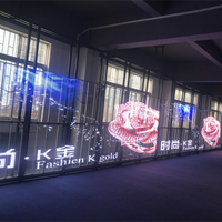 Écran LED transparent 3D extérieur P3.9-7.8 pour mur en verre et publicité vidéo en magasin