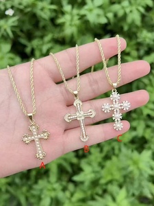 Religious jewelry cross zircon pearl necklaces classic charm link <b>chain</b> Party Gift - Product Image 3