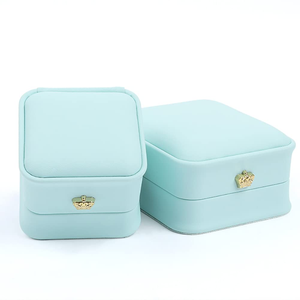 Spot Wholesale High-end PU Crown Slim Fit Jewelry <b>Box</b> Necklace Pearl <b>Ring</b> Pendant Bracelet Velvet Packaging <b>Box</b> - Product Image 2