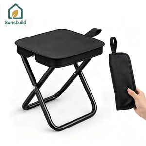 Sunsbuild Ultra Light Foldable Metal Lawn <b>Stool</b> Durable Outdoor Fishing Chair for Camping Picnic & Lawn <b>Garden</b> Eve - Product Image 1