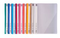 Suministros de papelería Tamaño A4/Fc Archivo de informe de dos agujeros Archivo de clip oscilante transparente de plástico PP Carpeta de archivos de gestión de informes comerciales