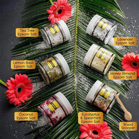 Set Hadiah Garam Mandi Epsom dengan Minyak Esensial OEM Relaxing Spa Self Care Elephant Lavender Spearmint Lemon Basil Coconut