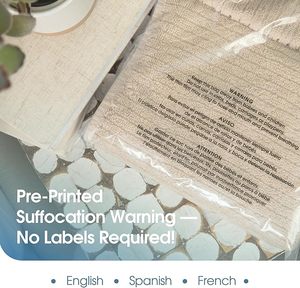 Bolsa Transparente Termoencogible Autosellable de 11*14 Pulgadas, a Prueba de Humedad, con Advertencia de Asfixia, Resellable con Pegamento, para Empacar Camisetas, Uso en Supermercados - Product Image 5